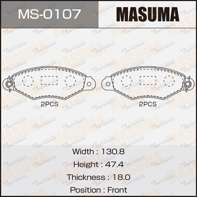 Колодки тормозные дисковые MASUMA MS0107