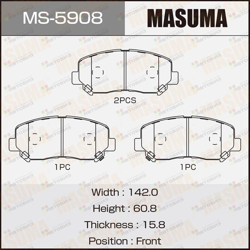 Колодки тормпер MASUMA MS5908