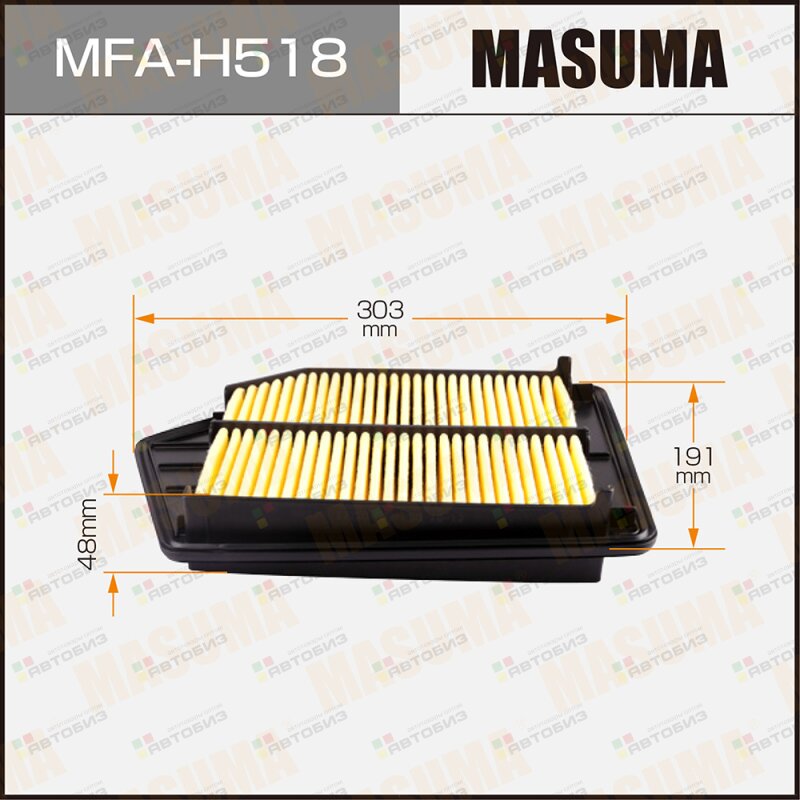 Воздушный фильтр MASUMA HONDA/ ACCORD/ CP2 2013- (1/40) MASUMA MFAH518