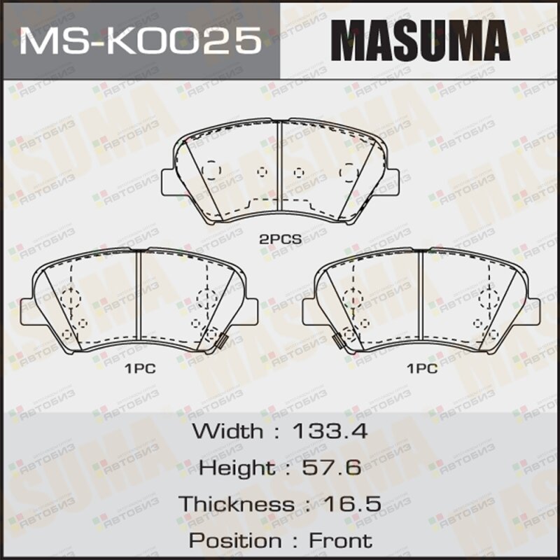 Колодки тормпер MASUMA MSK0025