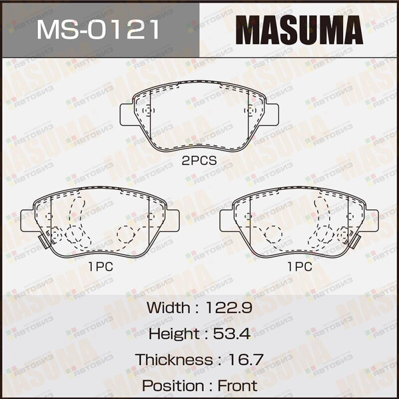 Колодки дисковые MASUMA AN-4478WK P59051 front (1/12) MASUMA MS0121