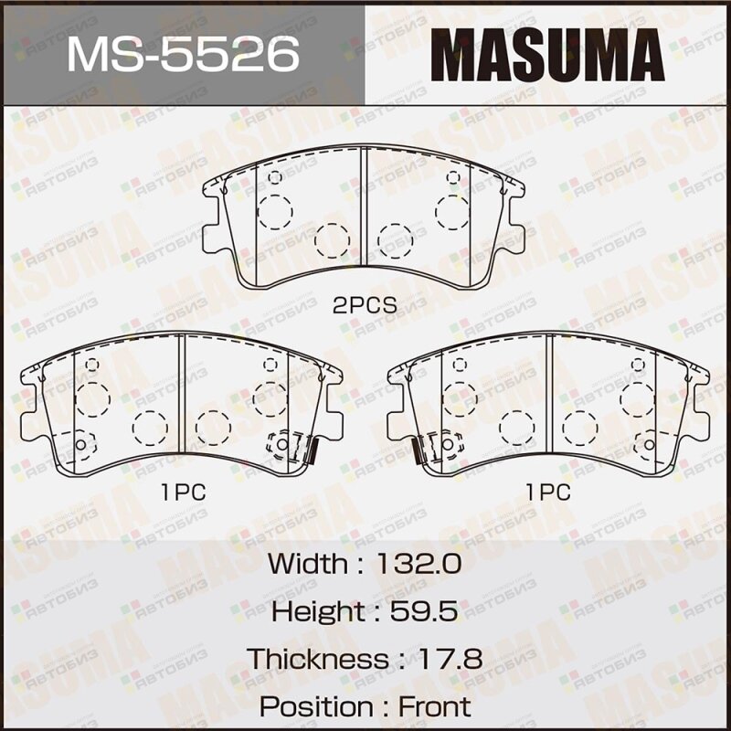 Колодки тормозные дисковые MASUMA MS5526