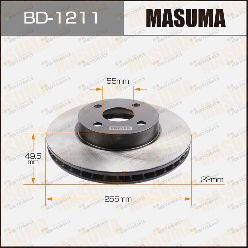 Диск торм пер MASUMA BD1211