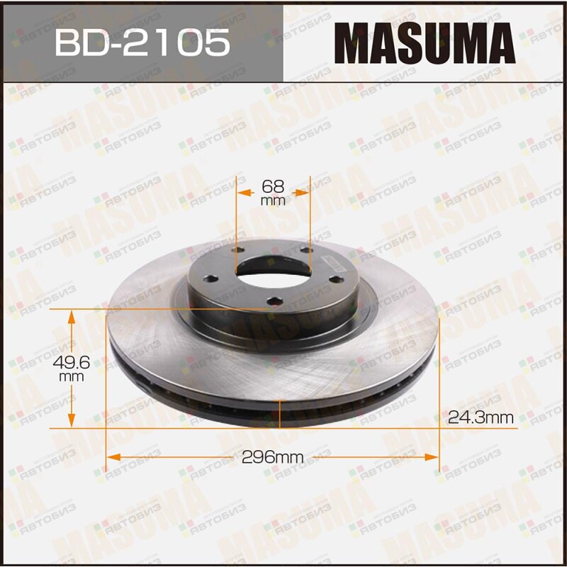 Диск тормозной MASUMA front NISSAN TEANA PRIMERA / J31 P12 01-08 [уп2] MASUMA BD2105