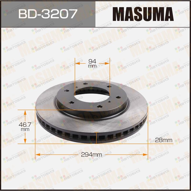 Диск тормозной MASUMA front MITSUBISHI L200 PAJERO MONTERO 05- [уп2] MASUMA BD3207