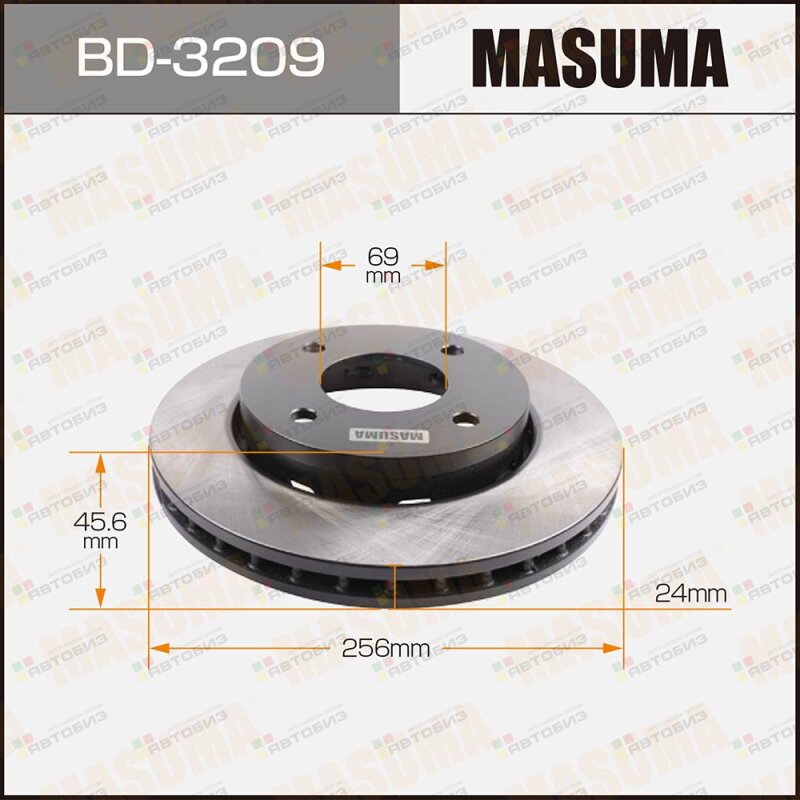 Диск тормозной MASUMA front MITSUBISHI COLT 05- [уп2] MASUMA BD3209