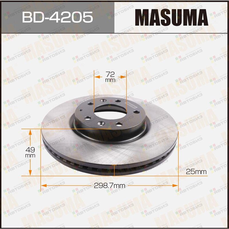 Диск тормозной MASUMA front MAZDA6 05- [уп2] MASUMA BD4205