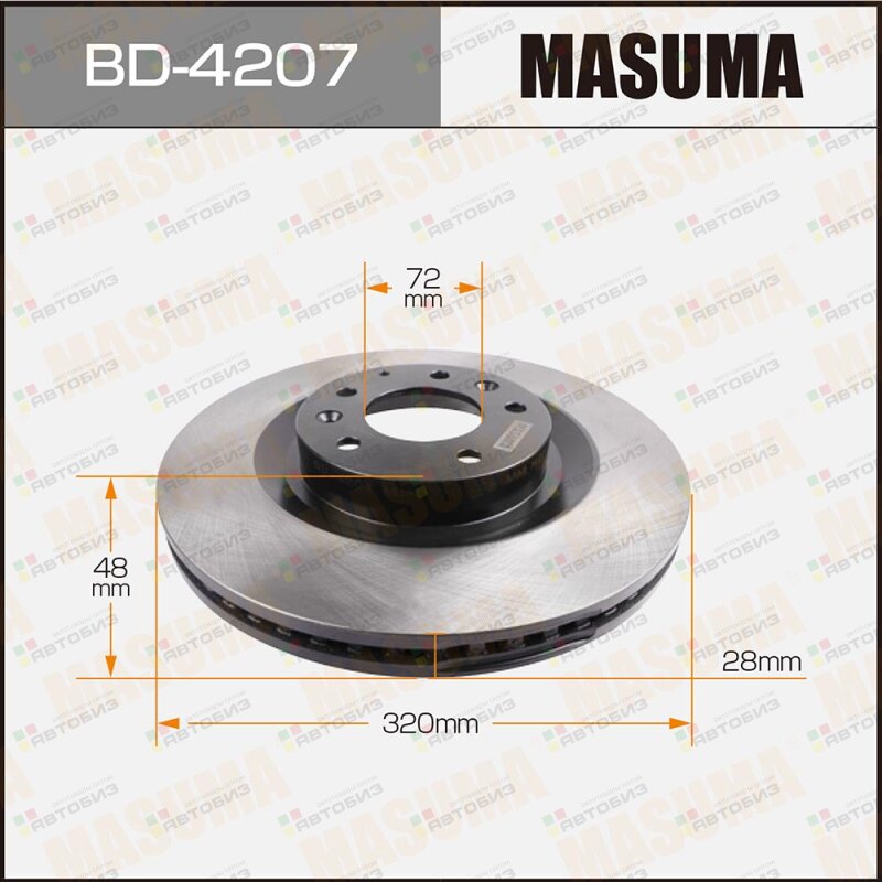 Диск тормозной MASUMA front MAZDA CX-7 06- [уп2] MASUMA BD4207