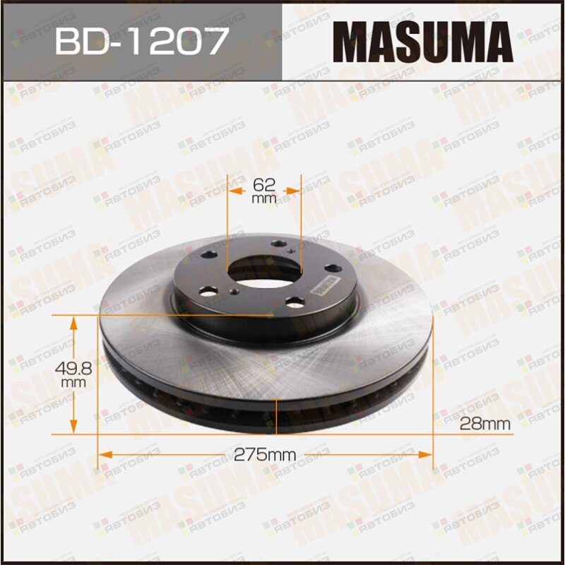 Диск Торм Toyota Masuma арт BD-1207 MASUMA BD1207