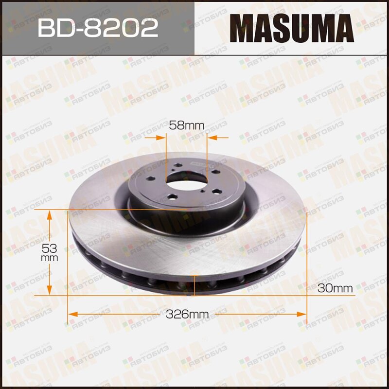 Диск тормозной MASUMA front SUBARU FORESTER IMPREZA LEGACY / SG9 GDB BES MASUMA BD8202