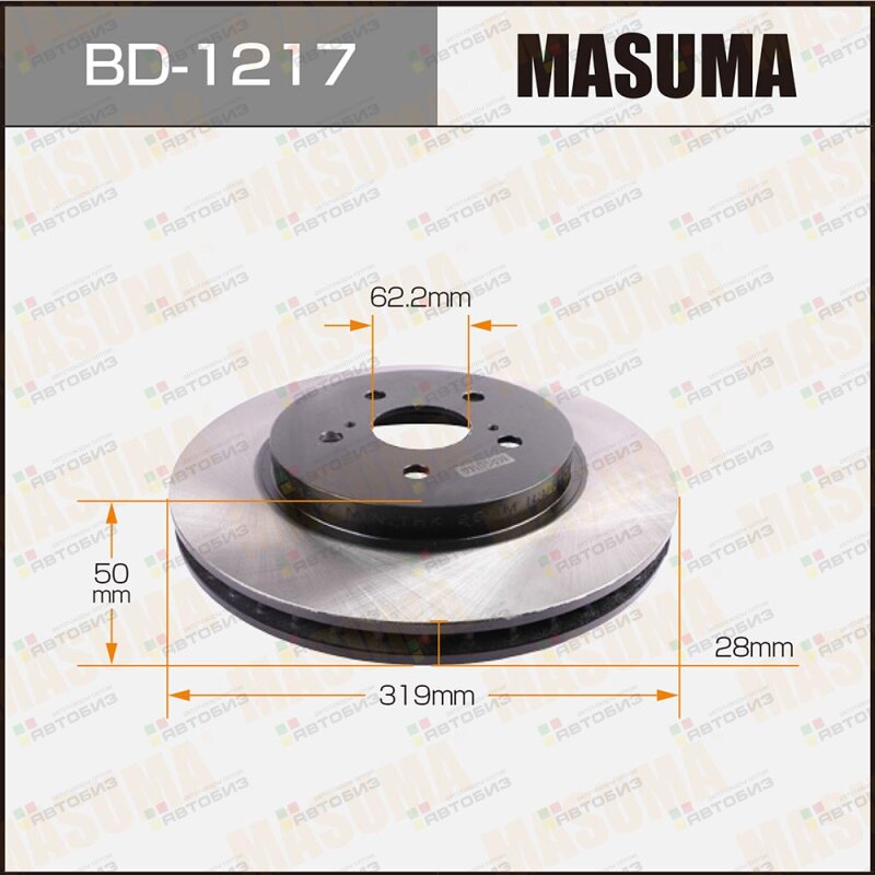 Диск тормозной MASUMA front TOYOTA HARRIER/ ACU3 GSU3 MCU3 [уп2] MASUMA BD1217