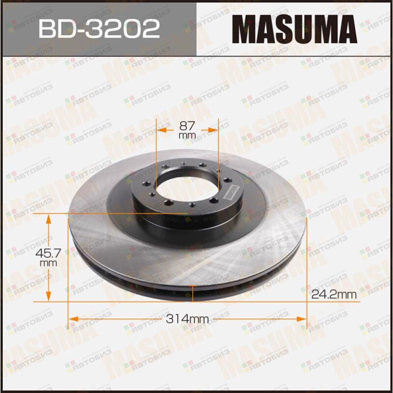 Диск тормозной MASUMA front MITSUBISHI PAJERO MONTERO SPORT / K94W [уп2] MASUMA BD3202