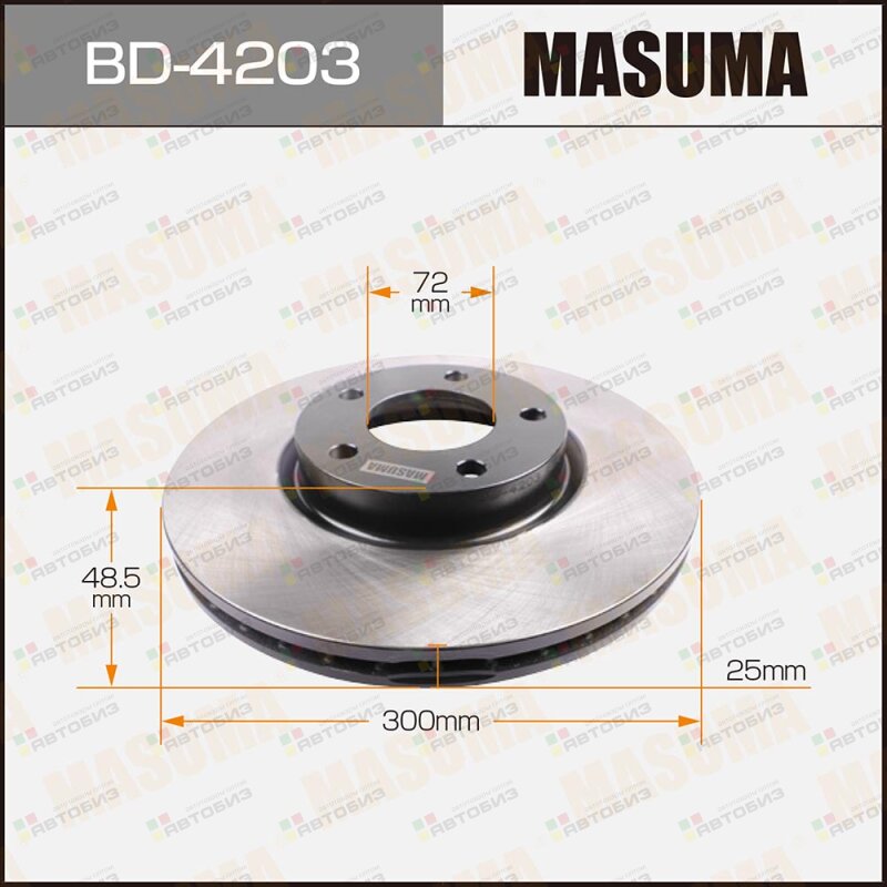 Bd-4203_ Диск Тормозной Передний Mazda 3/5 18/20/Cd 03  Masuma арт MASUMA BD4203