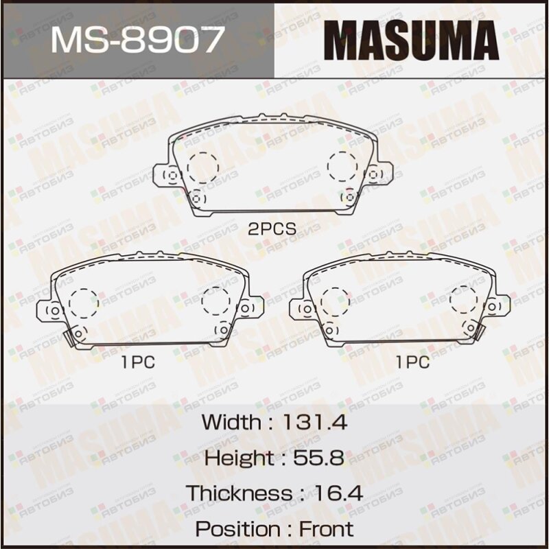 Колодки тормпер MASUMA MS8907