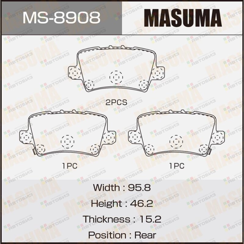 Колодки дисковые MASUMA AN-8137WK NP8039 P28038 rear (1/12) MASUMA MS8908