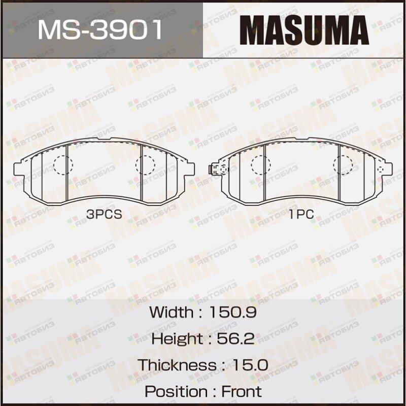 Колодки дисковые MASUMA AN-8074WK NP3039 P54033 front (1/10) MASUMA MS3901