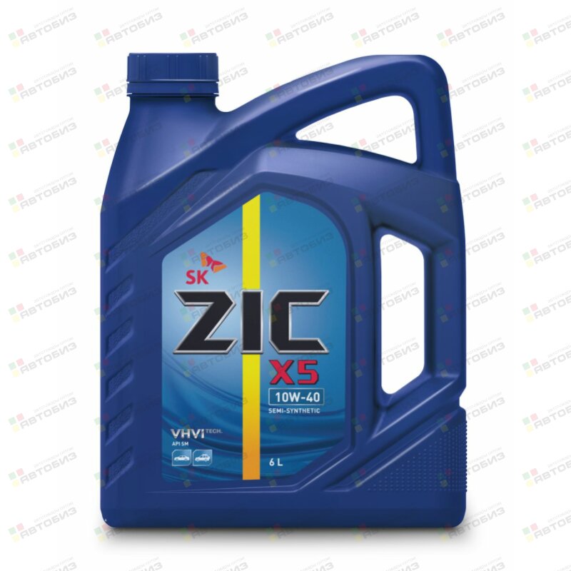 Масло моторное ZIC X5 10w40 SP/SN Plus (бензин п/синт) 6л (1/3) ZIC 172622