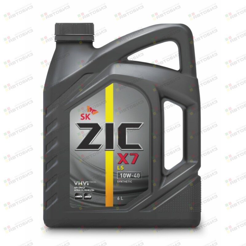 Масло моторное ZIC X7 LS 10w40 SN/CF ACEA C3 6л (бензин синтетика) (1/3) ZIC 172620