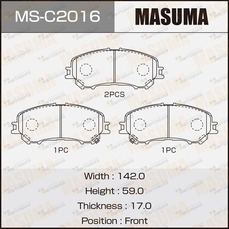 Колодки дисковые Masuma MASUMA MSC2016