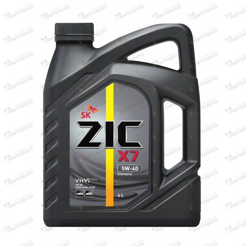 Масло моторное ZIC X7 5w40 SP/CF ACEA A3/B4 4л (бензин синтетика) (1/4) ZIC 162662