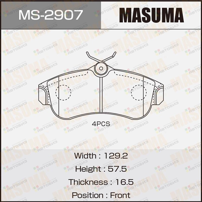 Колодки дисковые MASUMA AN-8009K NP2053 P56022 front (1/12) MASUMA MS2907