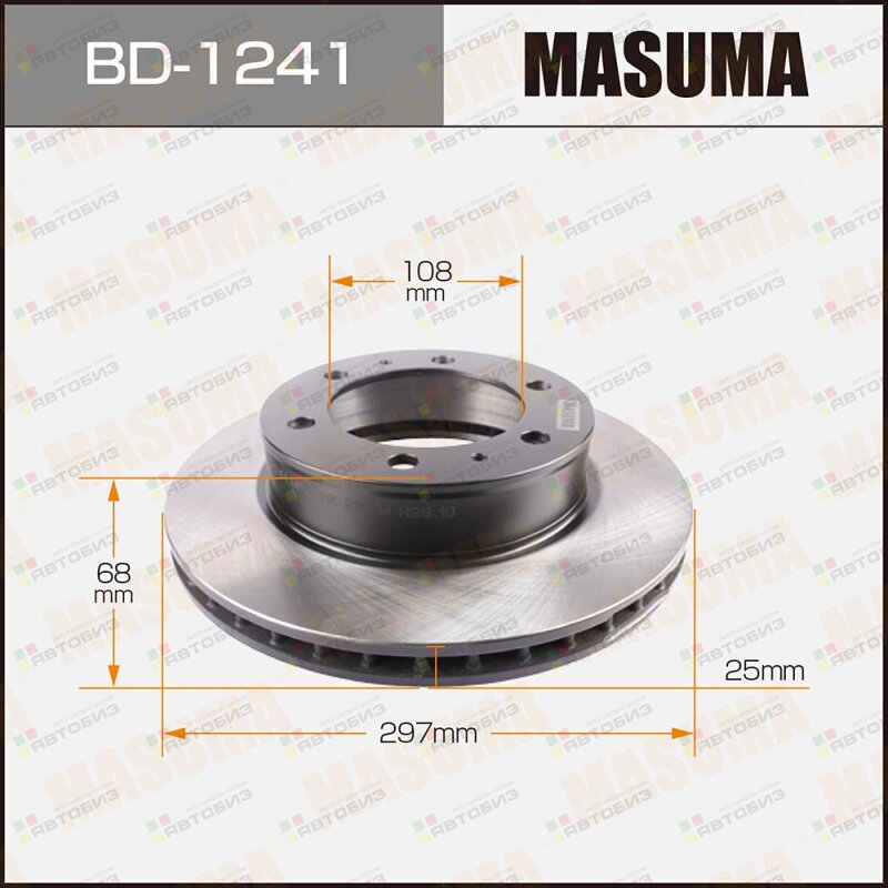 Диск тормозной MASUMA front TOYOTA HILUX/ KUN15 [уп2] MASUMA BD1241