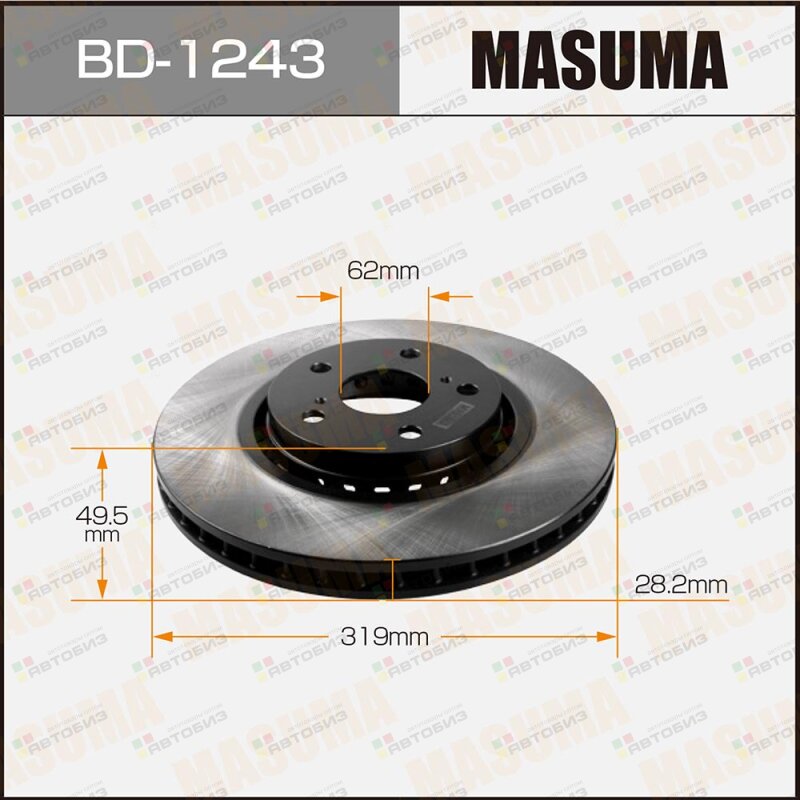 Диск тормозной Masuma MASUMA BD1243