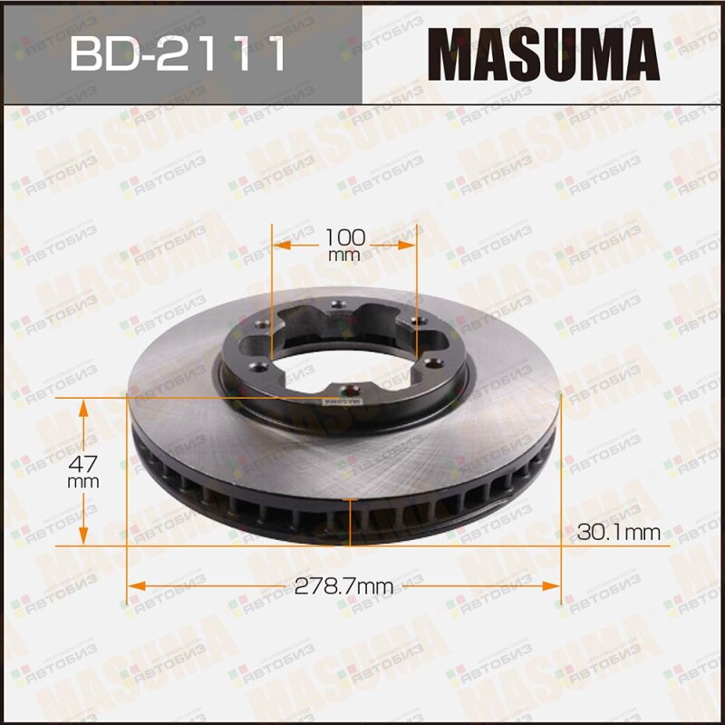 Диск тормозной MASUMA front NISSAN ATLAS/ F24 [уп2] MASUMA BD2111