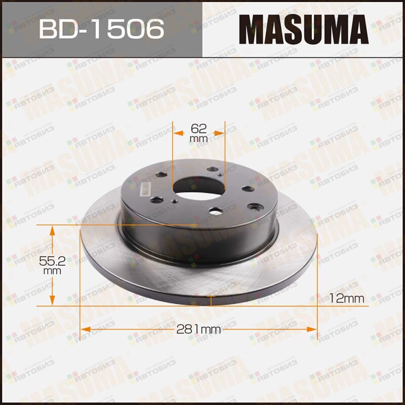 Диск торм задн MASUMA BD1506