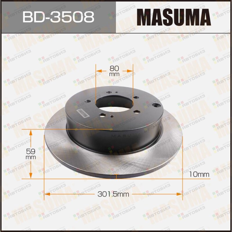 Диск тормозной MASUMA rear MITSUBISHI OUTLANDER / CW1W CW5W [уп2] MASUMA BD3508