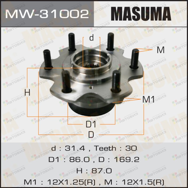 Ступица колеса передняя MASUMA MW31002