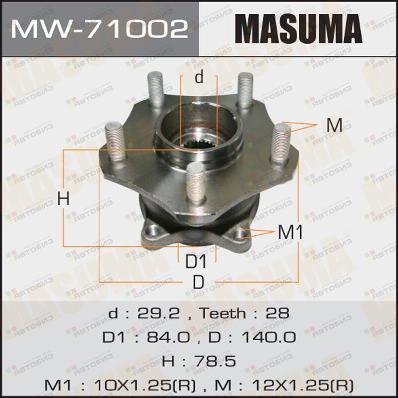 Подшипник пер ступ [ступица] MASUMA MW71002