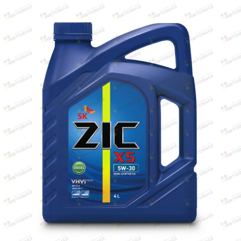 Масло моторное ZIC X5 Diesel 5w30 CI-4/SL (дизель п/синт) 4л (1/4) ZIC 162671