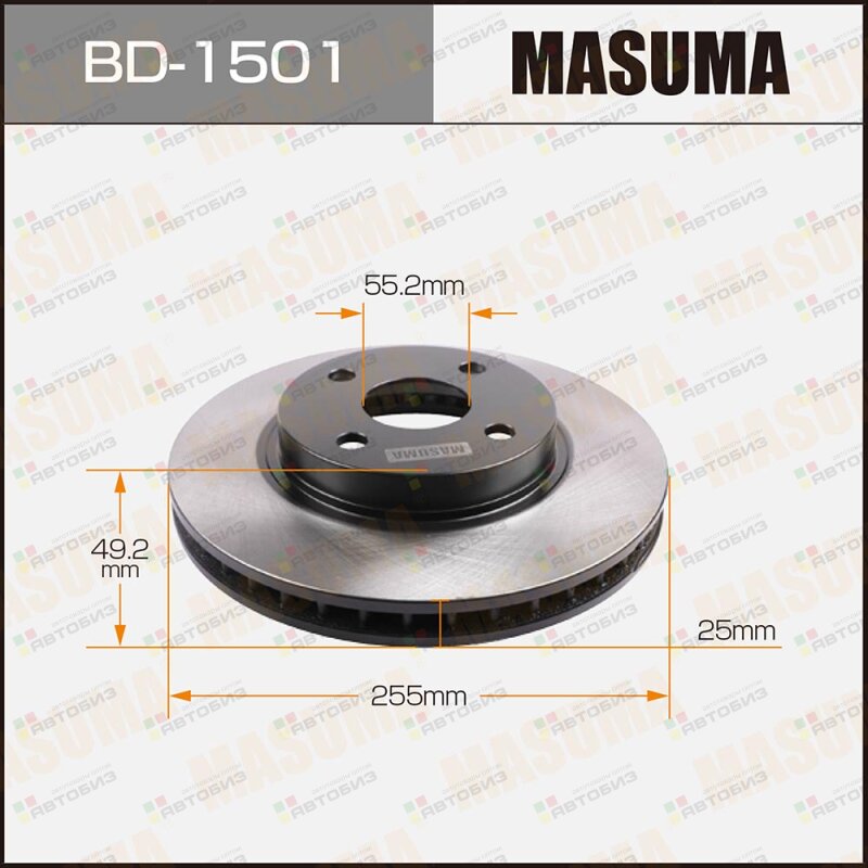 Диск тормозной передний TOYOTA ALLEX MASUMA BD-1501 MASUMA BD1501