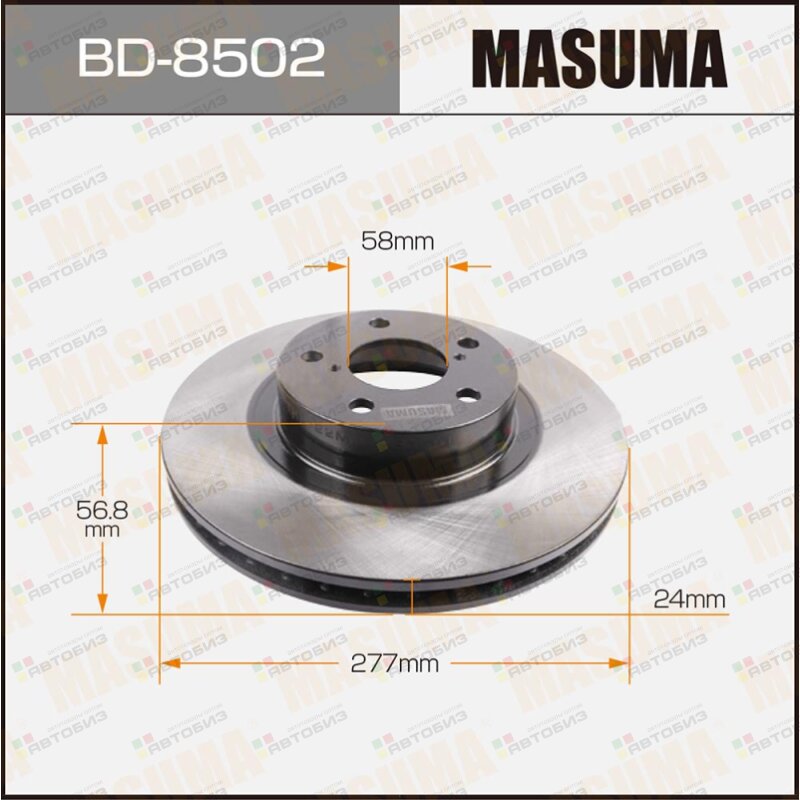 Диск Тормозной  Masuma  Bd-8502 [2] Front Forester/ S11 Masuma арт MASUMA BD8502