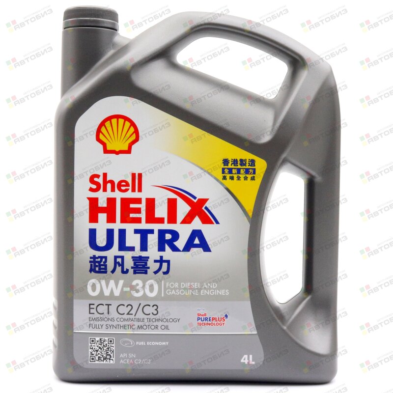 Масло моторное SHELL Helix Ultra ECT 0W30 SN С2/C3 синтетика 4л (1/4) SHELL 550046375