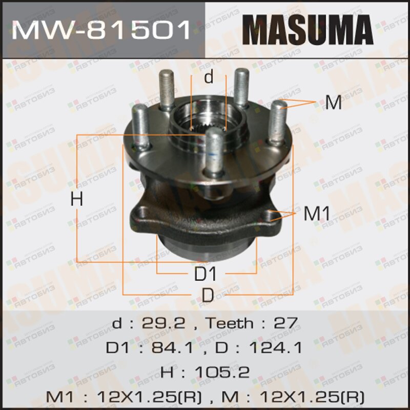 Подшипник заднступ[ступица] MASUMA MW81501