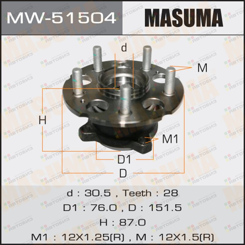 Подшипник задн ступ [с ABS] MASUMA MW51504