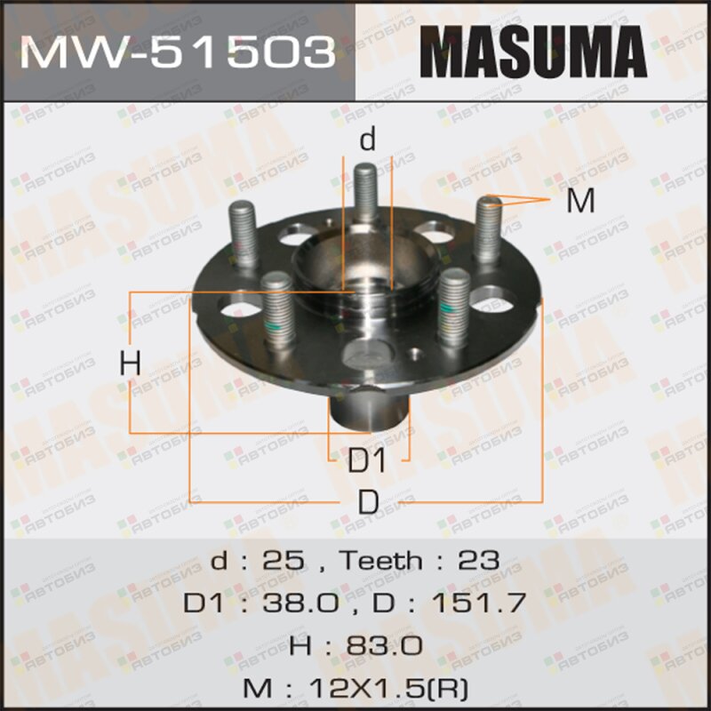 СТУПИЧНЫЙ УЗЕЛ MASUMA REAR CR-V/ RD6 RD7 MASUMA MW51503