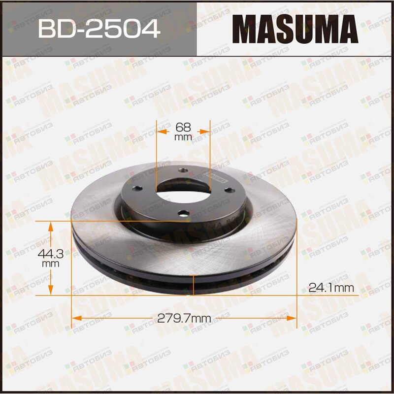 Masuma^BD-2504 Диск тормNISSAN TIIDA 07=  BD- MASUMA BD2504