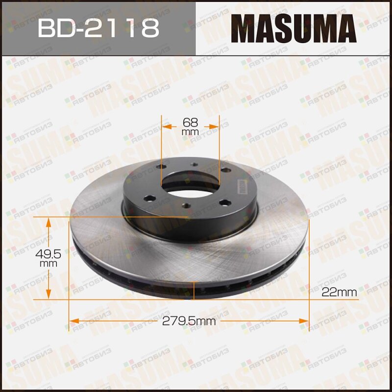 Bd-2118_ Диск Тормозной Передний Nissan Almera/Primera All 90  Masum MASUMA BD2118