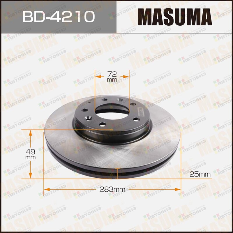 Bd-4210_ Диск Тормозной Передний Mazda 6 18-23/20Di 02  Masuma ар MASUMA BD4210