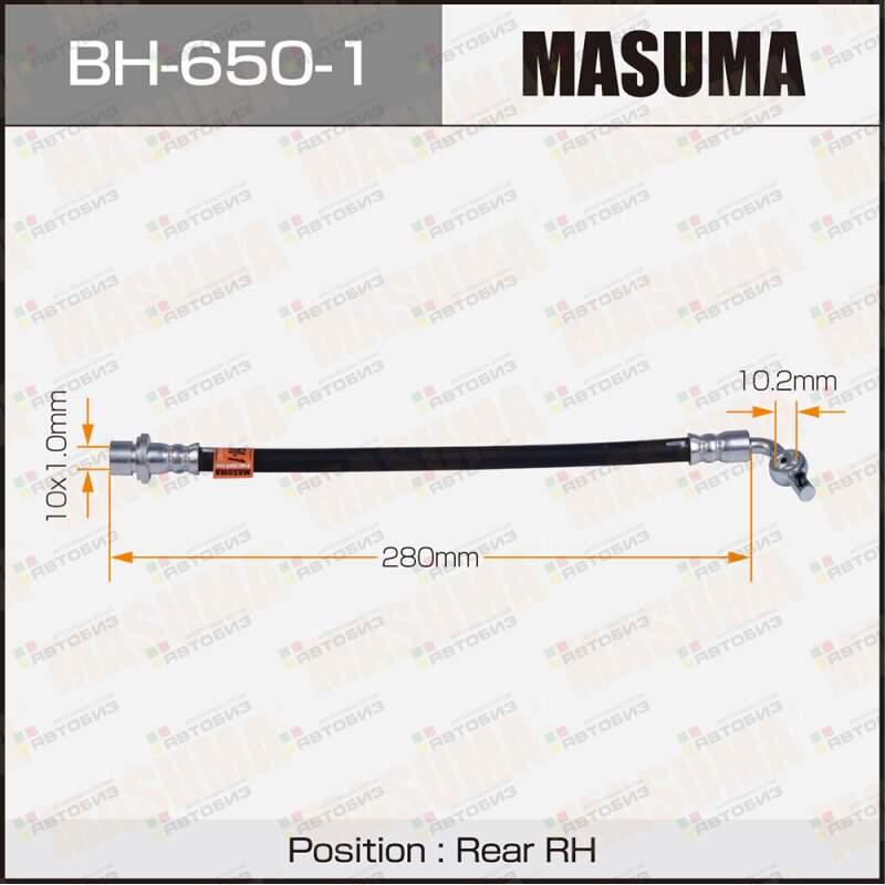 Шланг тормозной  T- /rear/  / ACA21L ZCA25W RH MASUMA BH6501