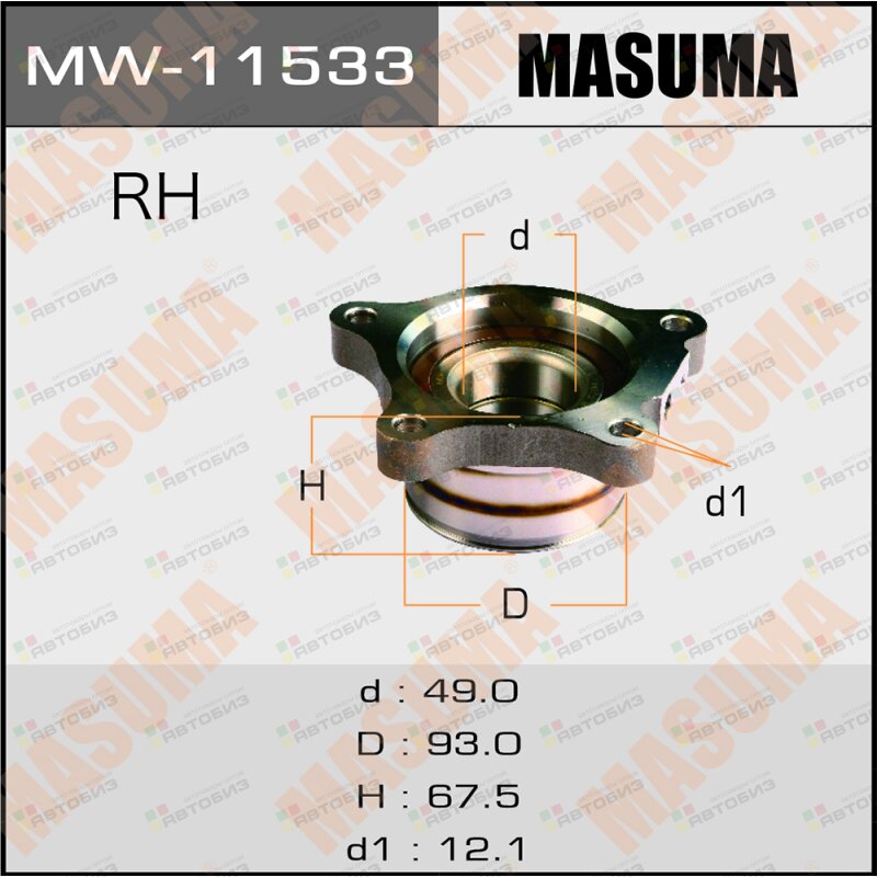 Подшипник ступицы задправTOYOTA LAND CRUISER/ LEXUS LX570 MASUMA MW11533