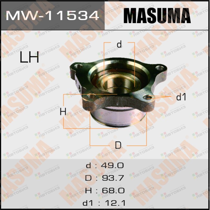 Подшипник ступицы задлевTOYOTA LAND CRUISER/ LEXUS LX570 MASUMA MW11534