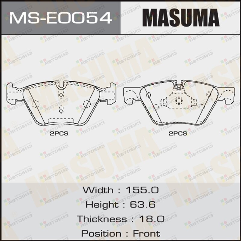 Колодки тормпер MASUMA MSE0054