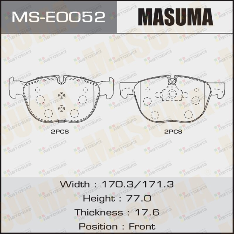 Колодки тормпер MASUMA MSE0052