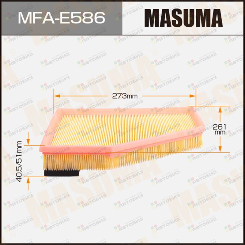 Воздушный фильтр MASUMA LHD BMW 1-SERIES (F20) 3-SERIES (F34) (1/40) MASUMA MFAE586