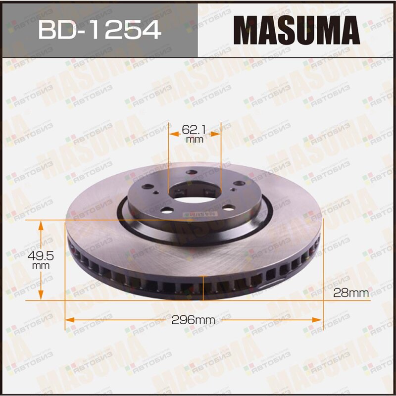 Диск Тормозной  Masuma  Bd-1254 (1/2) Front Alphard Vellfire / Ggh MASUMA BD1254