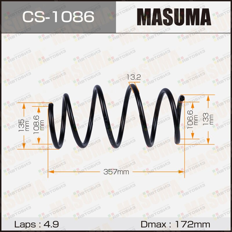 Пружина подвески front PRIUS / ZVW30 ZVW35 MASUMA CS1086